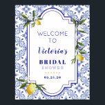 Affiche Marine Blue & Lemon nuptiale douche bienvenue<br><div class="desc">Marine Blue & Lemon nuptiale douche bienvenue Poster</div>