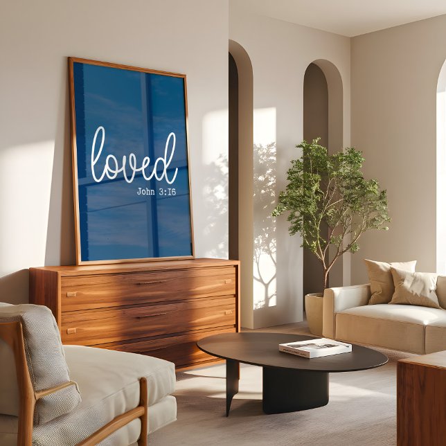 Affiche Marine Blue Love Faith Citation minimaliste (Créateur téléchargé)