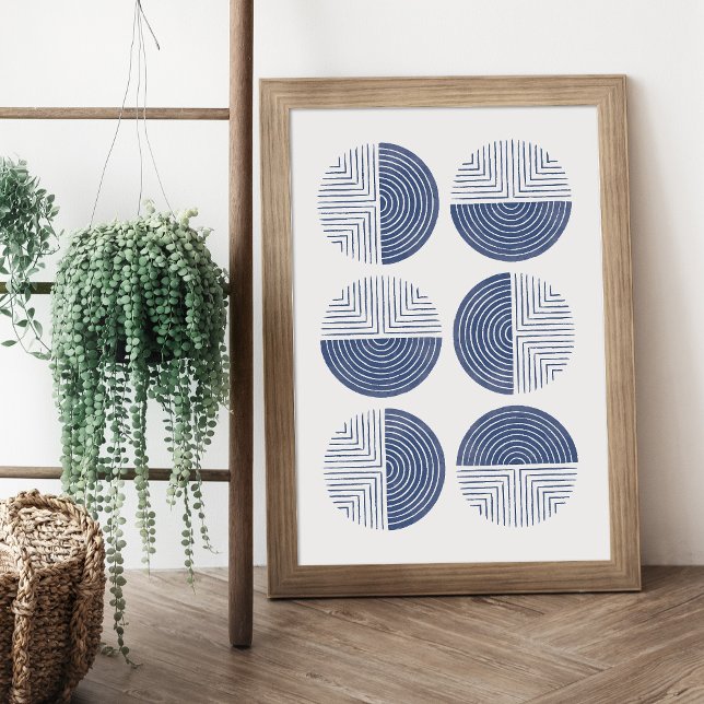 Affiche Marine Blue Modern Circle Géométrique Art Imprimer (Créateur téléchargé)