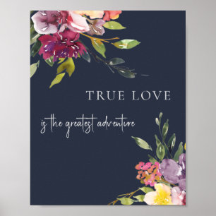 Affiche Marine Blush Bourgogne Floral True Love Adventure