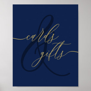 Affiche Marine Gold Simple Scripts Cartes Cadeaux