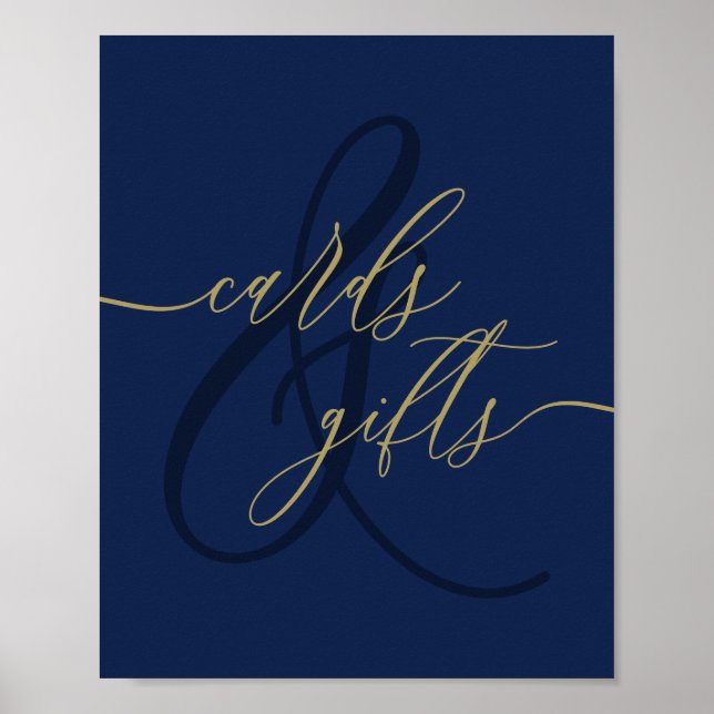 Affiche Marine Gold Simple Scripts Cartes Cadeaux (Devant)