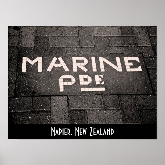 Affiche Marine Parade, Napier, Nouvelle-Zélande (Devant)