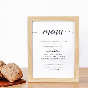Affiche Marine & White Calligraphy   Panneau Menu personna