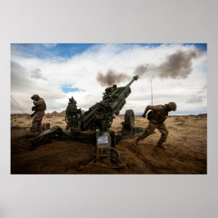 Affiche Marines Fire a M777-A2 Howitzer