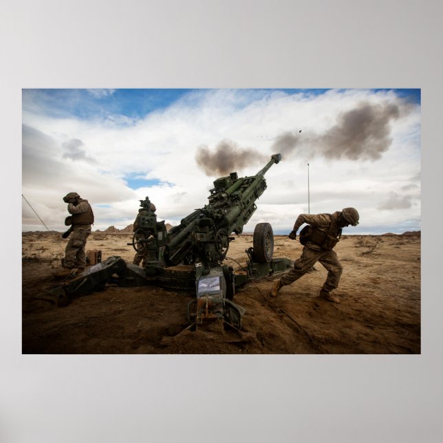 Affiche Marines Fire a M777-A2 Howitzer (Devant)