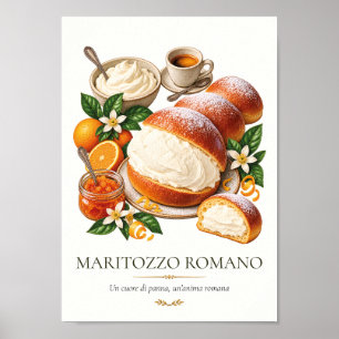 Affiche Maritozzo Romano – Vintage Italian Dessert