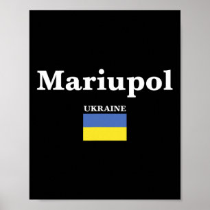 Affiche Mariupol Ukraine et le drapeau ukrainien d'Ukraine