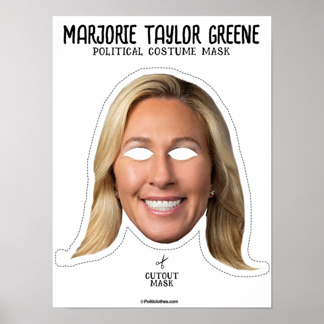 Affiche Marjorie Taylor Greene Costume Masque (Devant)