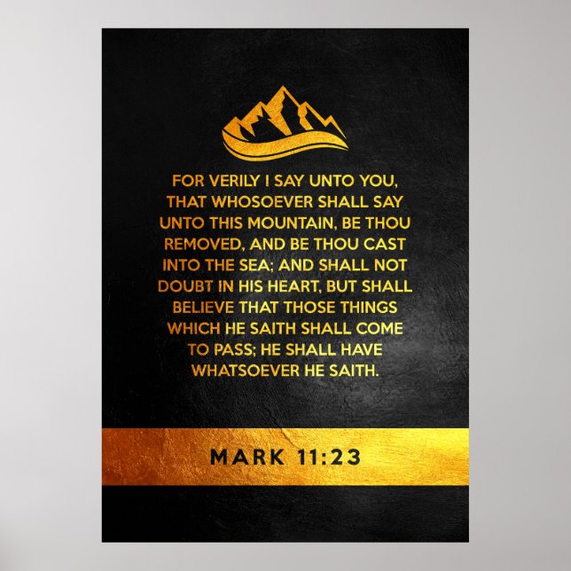 Affiche Mark 11:23 Verse de la Bible (Devant)