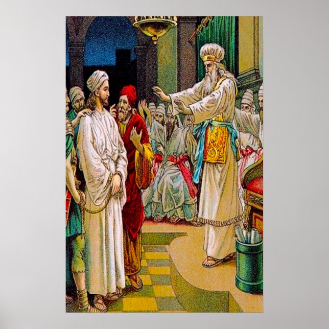 Affiche Mark 14:53-65 Jésus devant le Prêtre en chef affic (Devant)