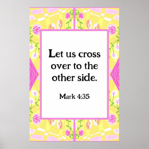 Affiche Mark 4:35 Chintz Bohème Illustration rose Jaune