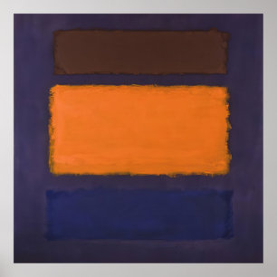 Affiche Mark Rothko - Marron, Orange, Bleu sur Marron - c.