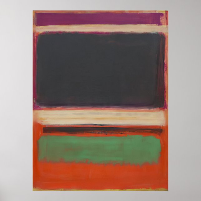 Affiche Mark Rothko - No.3No.13 (Magenta, Noir, Vert sur  (Devant)