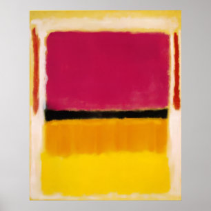 Affiche Mark Rothko - Violet, Noir, Orange, Jaune sur Blan
