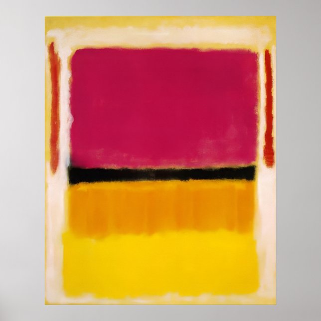 Affiche Mark Rothko - Violet, Noir, Orange, Jaune sur Blan (Devant)