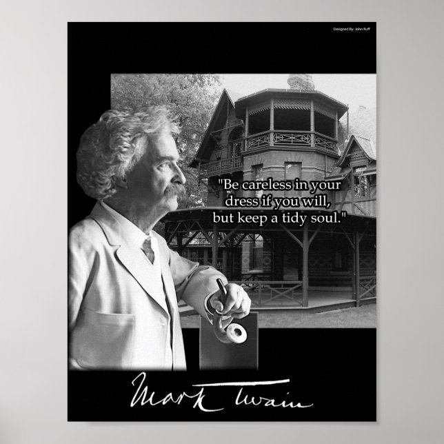 Affiche Mark Twain : Conception personnalisée avec diverse (Devant)