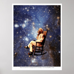 Affiche Mark Twain et son chat
