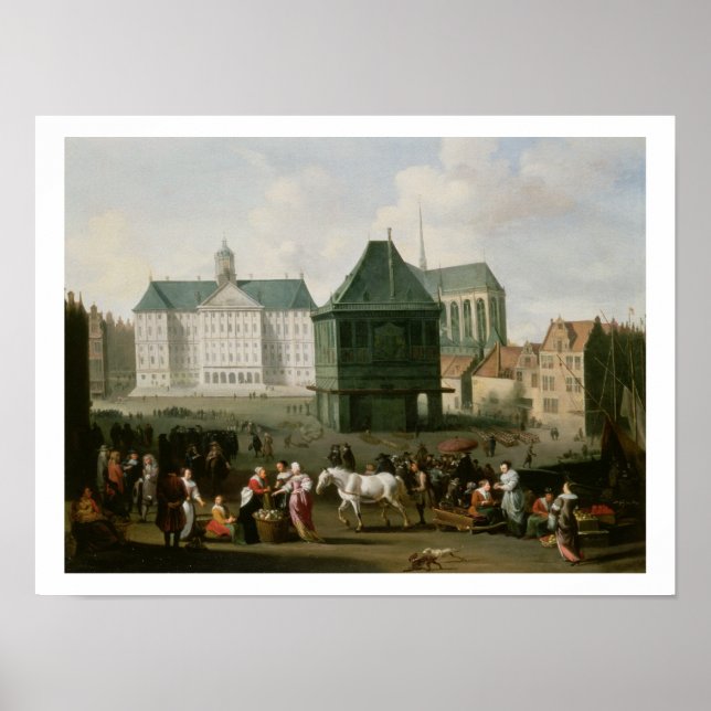 Affiche Market Scene before the Dam Palace, Amsterdam (Devant)