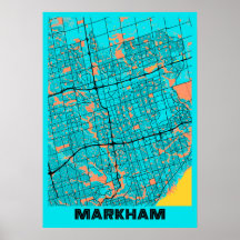 Markham - Carte de la ville de Canada Gloria