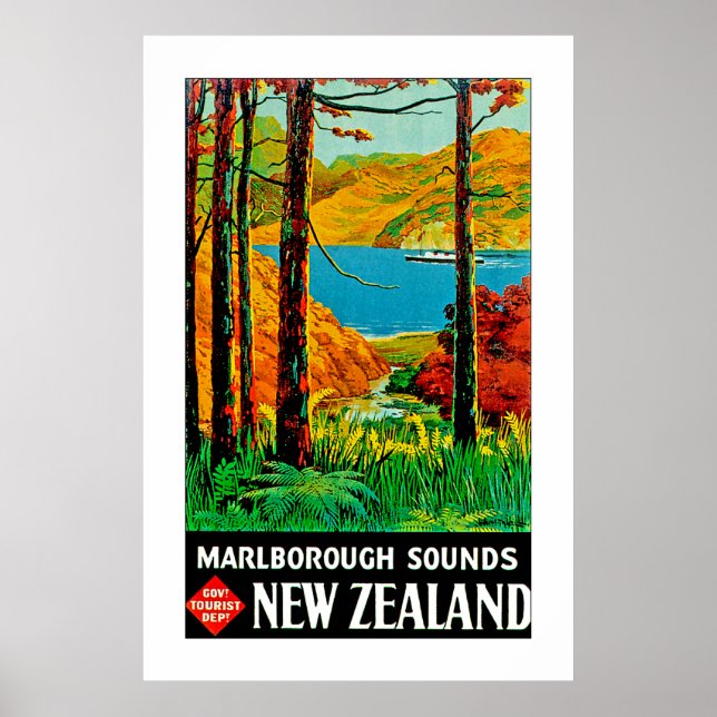 Affiche Marlborough Sounds New Zealand (Devant)