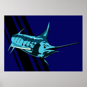 Affiche Marlin dans la copie d'illustration d'ombres
