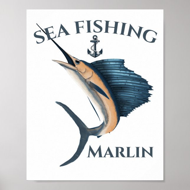Affiche Marlin de pêche en haute mer (Devant)