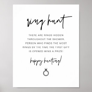 Affiche MARLO Bague Moderne Boho Hunt Jeu de Baby Shower d