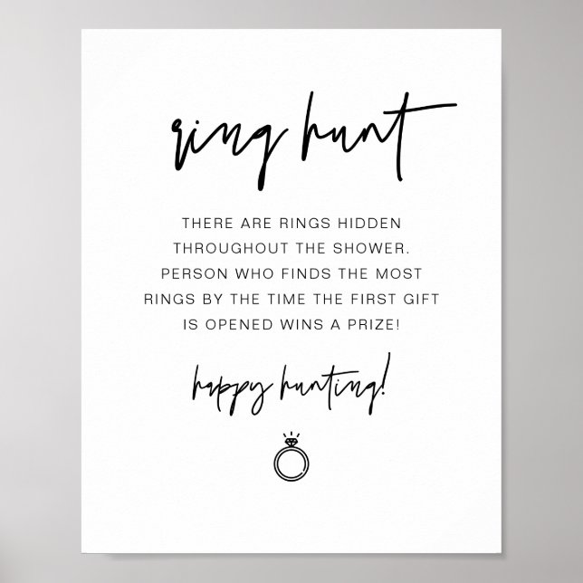 Affiche MARLO Bague Moderne Boho Hunt Jeu de Baby Shower d (Devant)