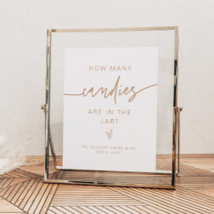 Affiche MARLO Beige Combien de bonbons Baby shower Jeu