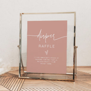 Affiche MARLO Boho Blush Pink Diaper Raffle Game Sign