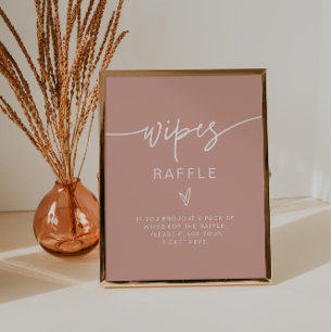 Affiche MARLO Boho Blush Rose Baby Wipes Raffle Jeu