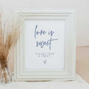 Affiche MARLO Boho Dusty Blue Love is Sweet Treat Favorise
