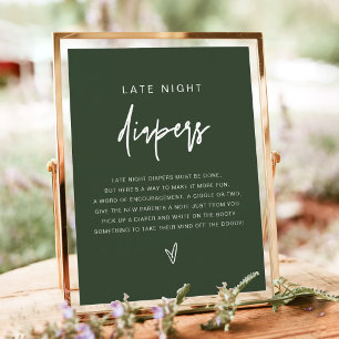 Affiche MARLO Boho Forest Green Diapers Game de soirée