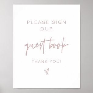 Affiche MARLO Boho Rose Poussiéreux Rose Signe de Livre d'
