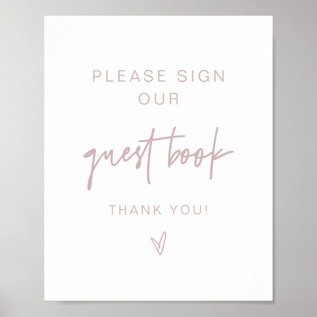 Affiche MARLO Boho Rose Poussiéreux Rose Signe de Livre d' (Devant)