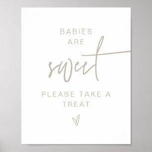 Affiche MARLO Boho Sage Green Baby Are Sweet Sign