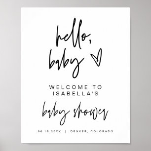 Affiche MARLO Bold Baby shower contemporain Bienvenue