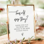 Affiche MARLO Bold Modernité L'Âge<br><div class="desc">Ce modèle de jeux de douche nuptiale dispose d'une police manuscrite moderne et d'un design minimaliste. Utilisez ce modèle pour modifier les polices, la couleur de police et la couleur de l'arrière - plan afin de répondre aux besoins de votre événement. Son design simple est le signe baby shower parfait...</div>