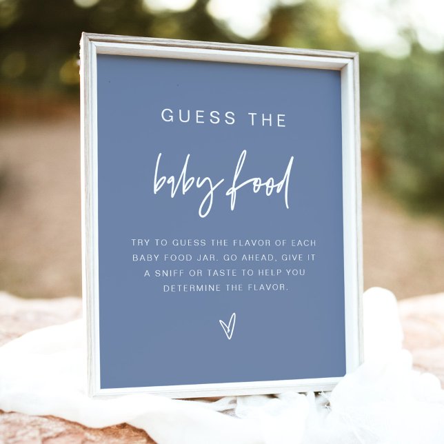 Affiche MARLO Dusty Blue Boho Guess the Baby Food Game (Créateur téléchargé)