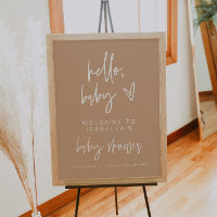 MARLO Modern Bohemian Beige Baby Shower Welcome