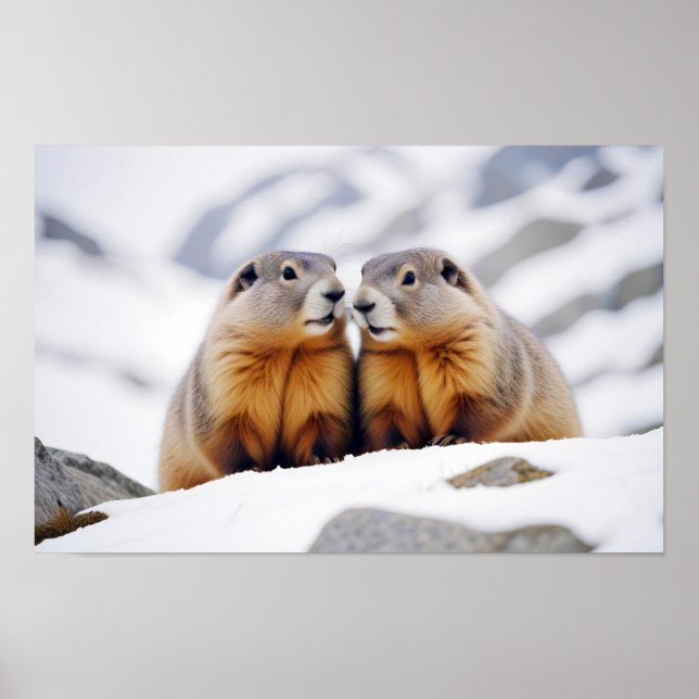 Affiche Marmotte Animal Nature Faune Affection Soin (Devant)