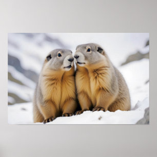 Affiche Marmotte Animal Nature Faune Affection Soin