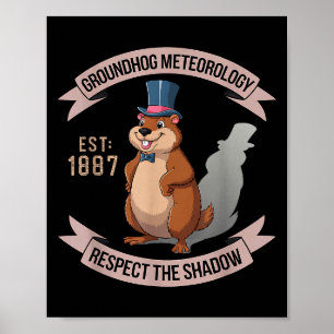Affiche Marmotte Drôle Uni Adultes Enfants Noir Manches Co