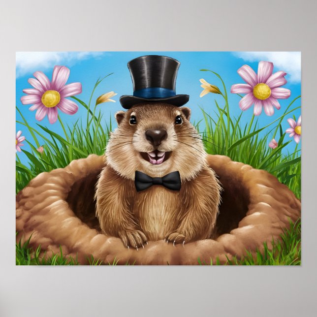 Affiche Marmotte souriante émergente (Devant)