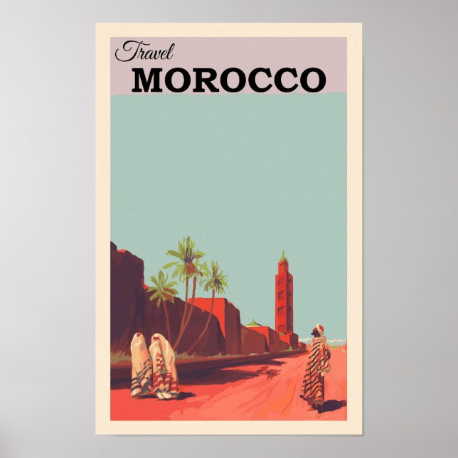 Affiche Maroc Afrique du Nord Vintage voyage (Devant)