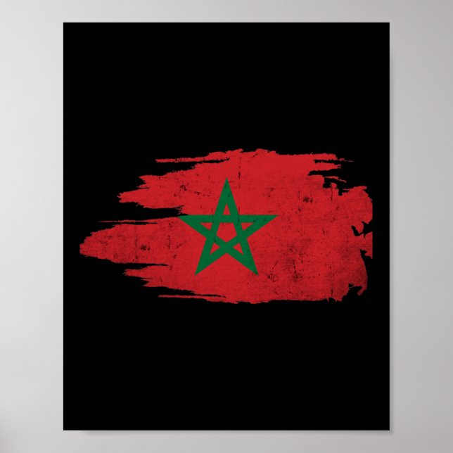 Affiche Maroc Drapeau Marocain Amoureux de Footbyll  (Devant)