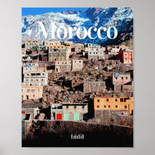 Affiche Maroc   Imlil   Voyage au Maroc   Cadeaux marocain