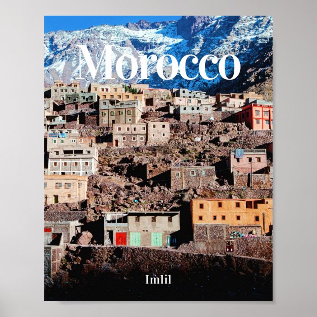 Affiche Maroc | Imlil | Voyage au Maroc | Cadeaux marocain (Devant)