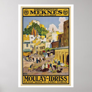 Affiche Maroc Moulay Idriss la ville sainte de Djebel